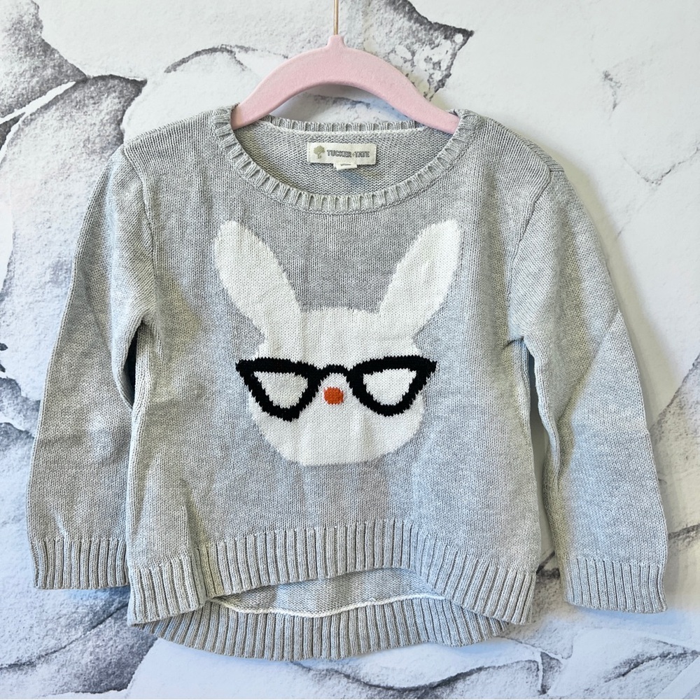 TUCKER & TATE Bunny Glasses Sweater TODDLER 2T